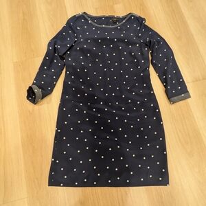 J Crew Blue Polka Dots Silk Dress Size 10t